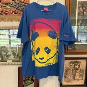 Vintage 00s RARE Colorful Enjoi Skateboarding Designer Panda Shirt Size XL